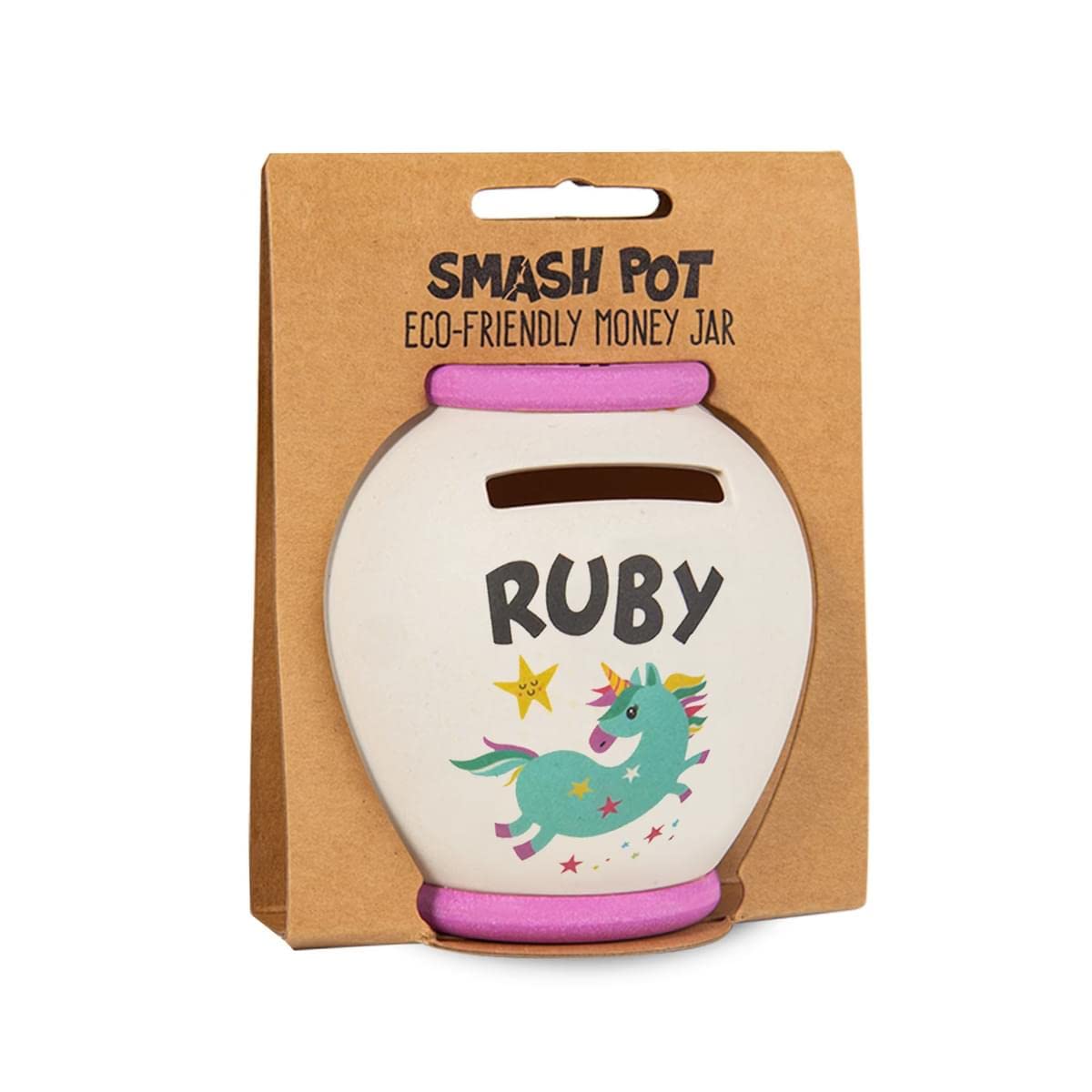 History & Heraldry Personalised Bamboo Smash Pot Money box (Ruby)