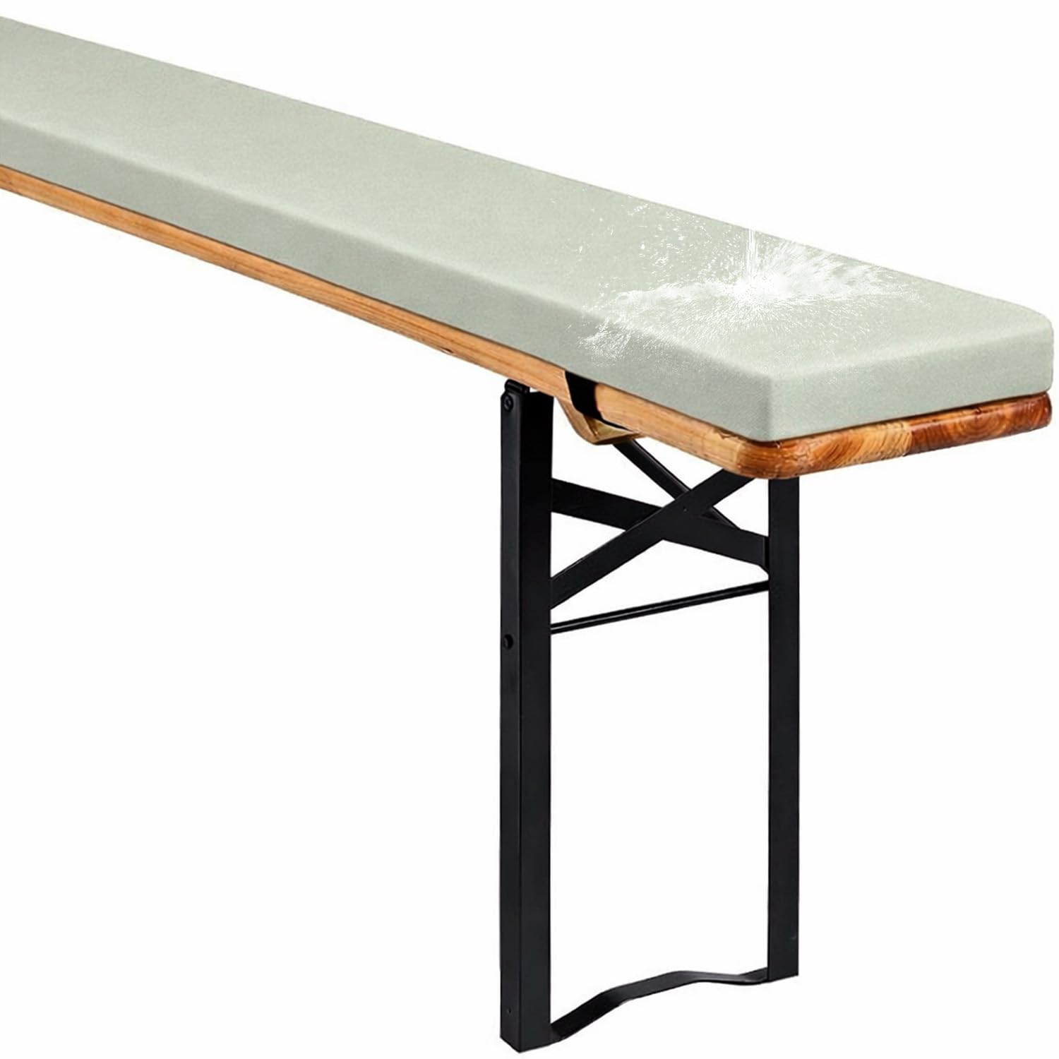 Padded Beer Bench Seat Pad for Garden Parties, BBQs and Dining, 220x25/180x23/200x30 cm, 3cm Thick Water-Resistant Cushion with Ties, Anti-Slip Base and Zip Cover,No. 33,150x25x3cm