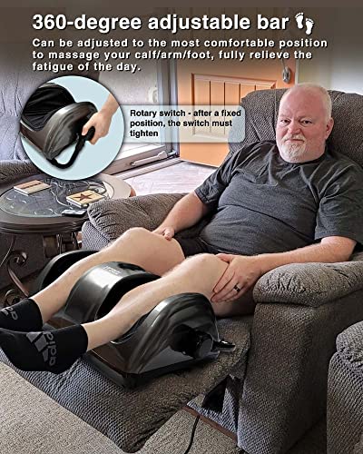 Terelax Foot Massager Machine Shiatsu Foot Calf Massager With Heat Plantar Nerve Pain Electric Deep Kneading Rolling Massage For Foot Leg Calf Arm Ankle W/Remote #TOP3