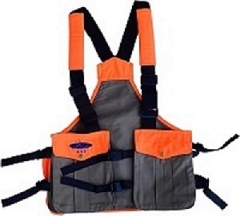 Blaze Orange Hunting Vest with Multi Pockets, Adjustable Outdoor Utility Vest for Hunting, Fishing & Camping, Waxed Canvas Hunting Strap Vest, Upland Hunting Vest