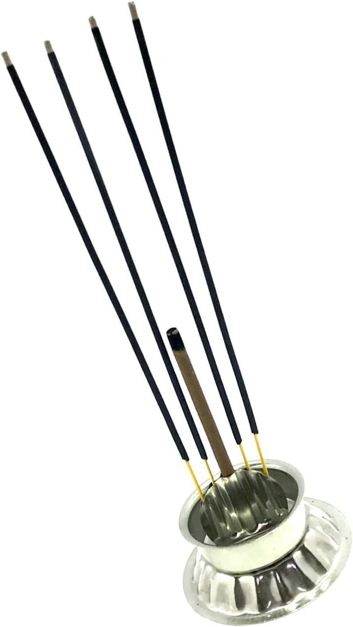 Stainless Steel Incense Stick Holder/Agarbatti Stand with Ash Catcher Holder - Ideal for Home, Office, & Temple Use Agarbatti Stand Incense Stick Holder