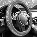CAR PASS Bling Diamond Leather Steering Wheel Cover, with Bling Sparkly Crystal Glitter Rhinestones Universal Fit 14