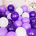 CREATEASY 12" White Light Purple Violet Balloons Natural Latex Helium Balloons Pack of 100