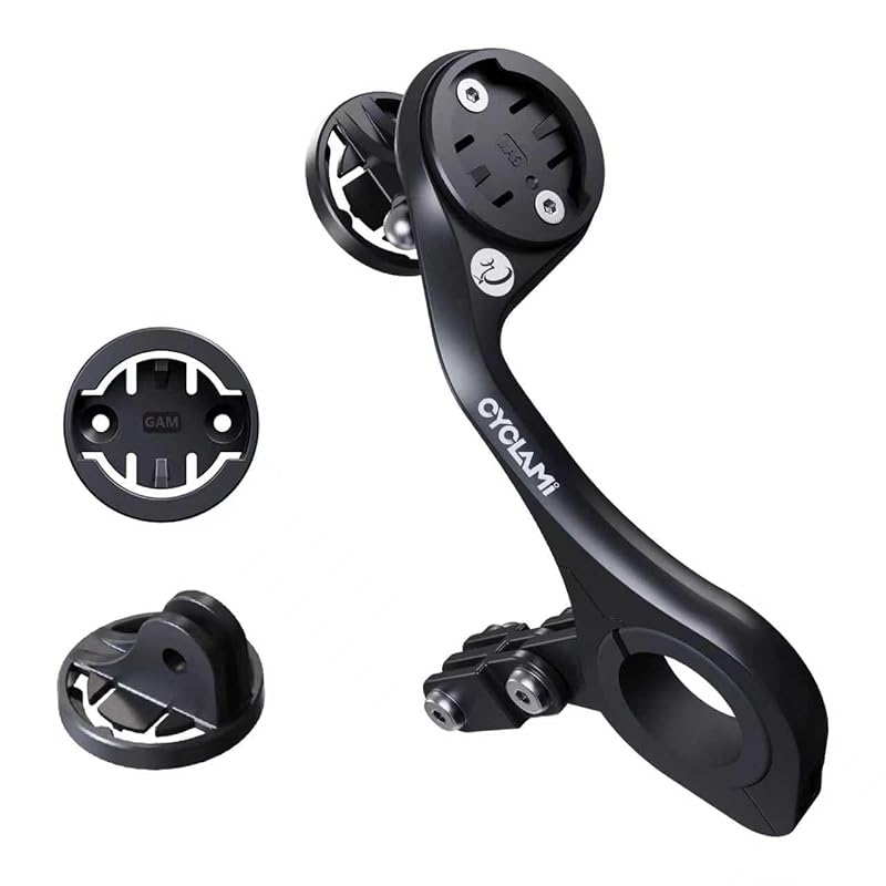 Suporte dianteiro para computador de bicicleta Garmin Edge, iGPSPORT, XOSS, CooSpo e CYCPLUS com adaptador GoPro para guidão de 25,4 a 31,8 mm M6 CYCLAMI