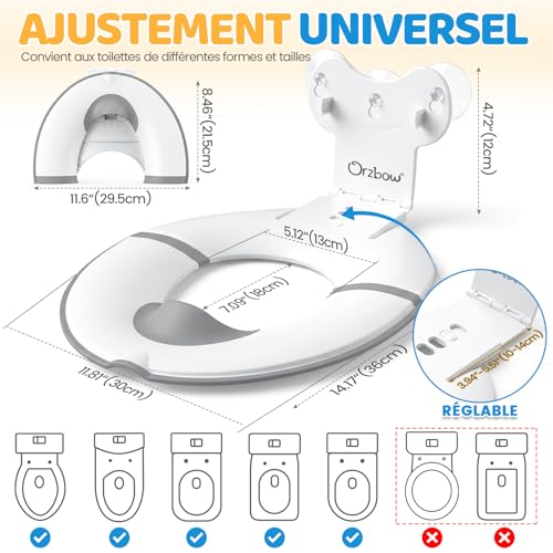 Orzbow Reducteur Toilette Enfant Pliable, Blanc – vue 3
