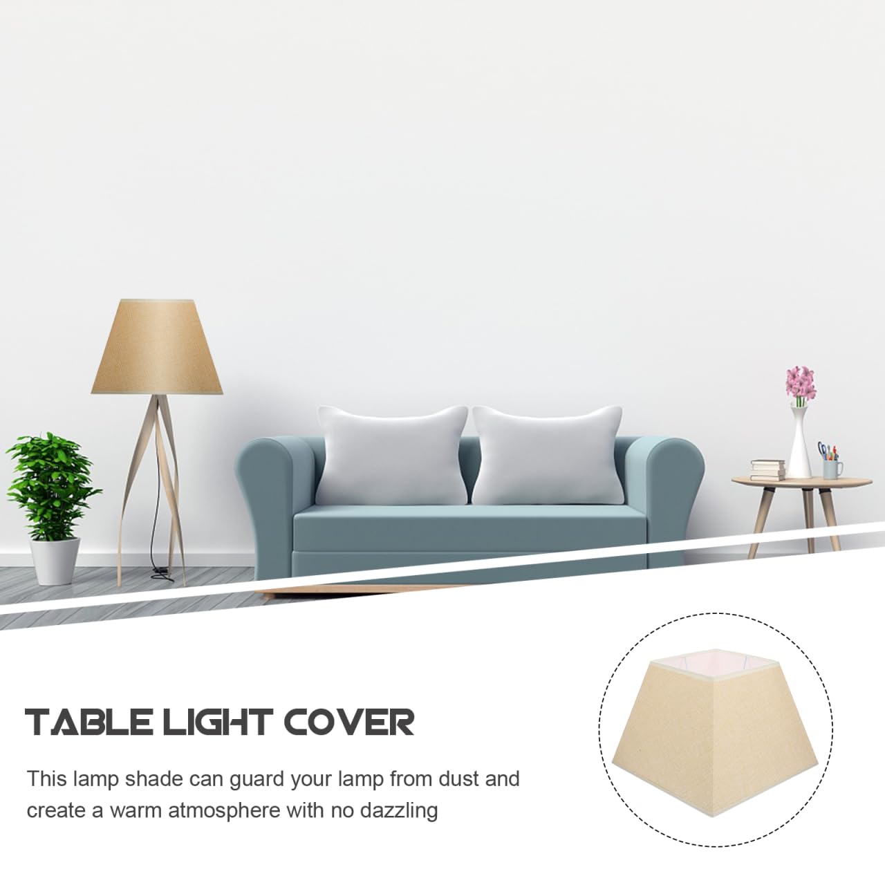 HOMSFOU Pantalla De Tela Cuadrada De Lino Para Lámpara De Mesa Lámpara De Accesorio De Cubierta De Pantalla Para Iluminación De Dormitorio o Sala De Estar