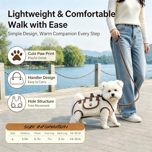 Small Dog Carrier Bag, Hands Free Pet Carrier Purse with Shoulder Strap & Leash Function, Portable Puppy Carrying Tote for Travel, Walking, Shopping and Daily Outings - Image 3