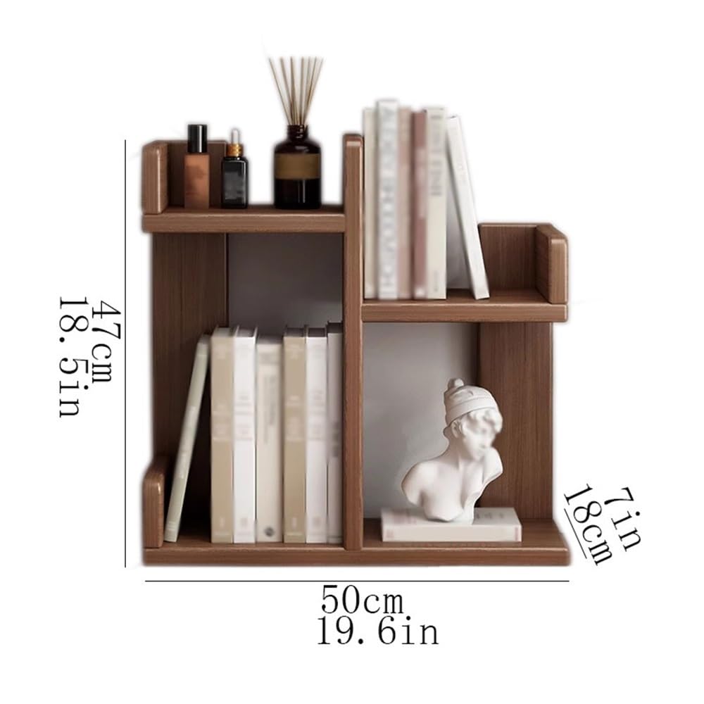 Estante para Libros Estante Organizador de Escritorio Madera, Estante Almacenamiento apilable 2 Niveles, for el hogar, Mesa Comedor, Cocina o Estudio, exhibición Independiente