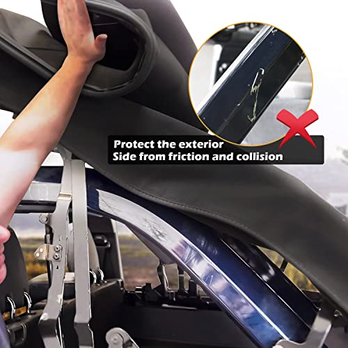 Hibrongo 4Pcs Soft Roll Bar Cover Protective Kit Compatible With Ford Bronco 2021 2022 2023 4Door Accessories Full D - Pillar Outer Padding Paint Protector Sticker Black #TOP3