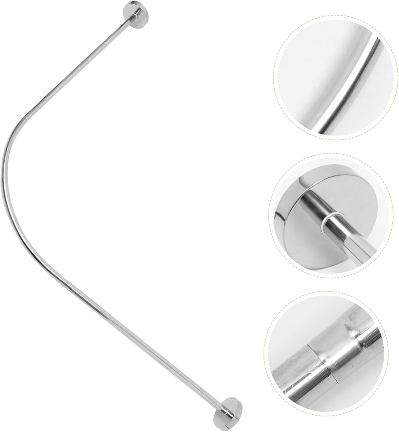 3Pcs Curved Shower Curtain Rods Tension Rod for Corner Use Non Drill Installation Versatile Bath Drying