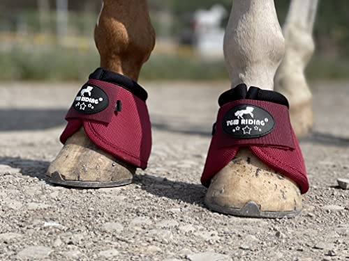 Image of 2520D Horse Bell Boots No-Turn Horse Bell Boots, Equine Ballistic Hoof Overreach Bell Boot, Pair