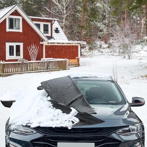 Image of Windshield Cover for Ice and Snow with Side Window and Rearview Mirror Covers,Compatible with Chevrolet /Chevy 600D Oxford Fabric Waterproof Frost Guard Protection Cover for Malibu 2016-2019