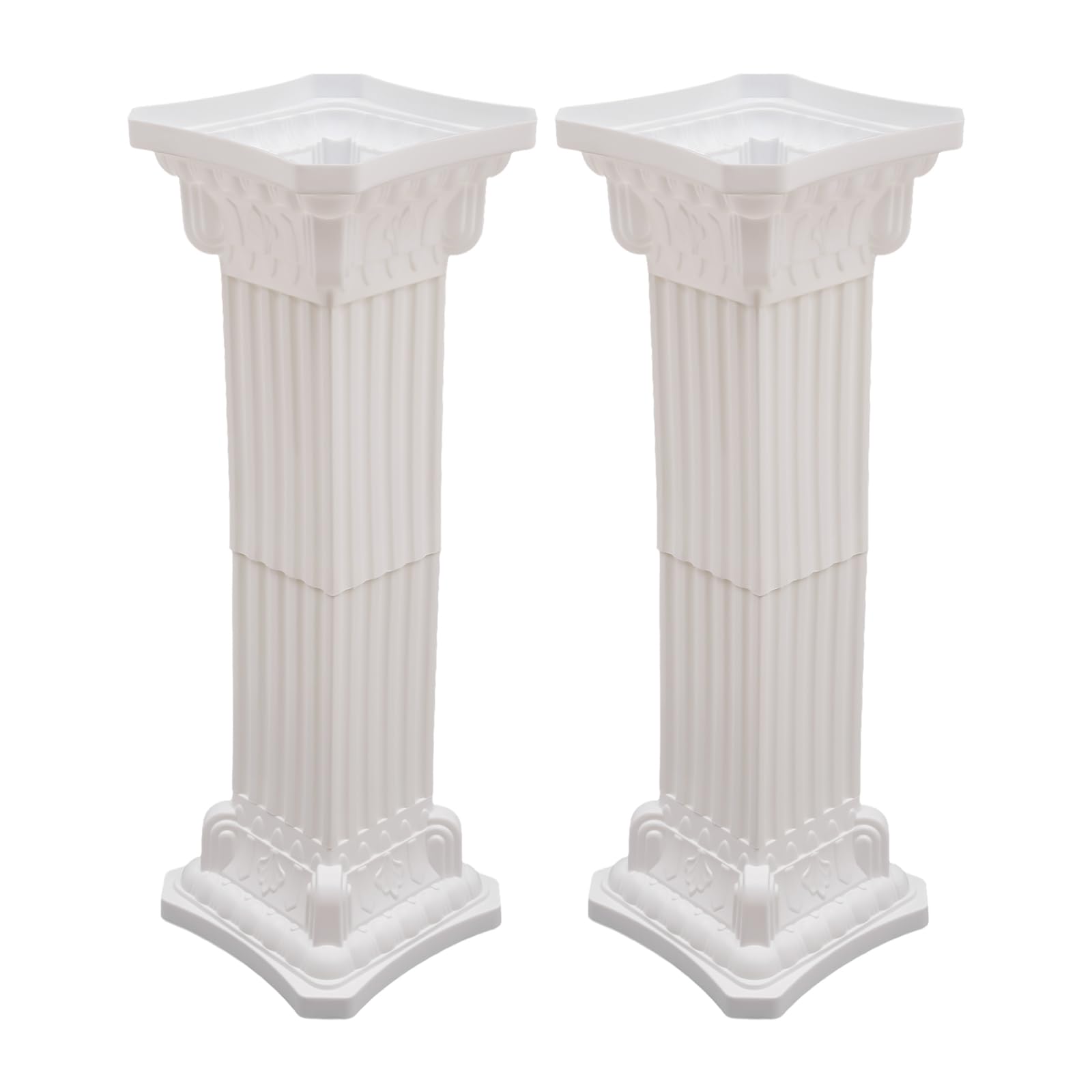 2Pcs Wedding Roman Column Set, 35.43"/ 90cm Tall Plastic Roman Pillars, Elegant Greek Column, Wedding Column Stand, Event Party Decorative Column Holder (2PCS-Style 3)