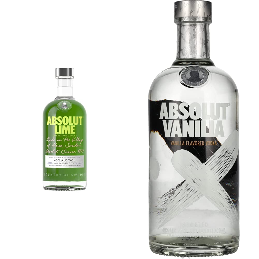 Absolut Vodka Lime 70cl 40% & Vodka Vanille 70cl 40%