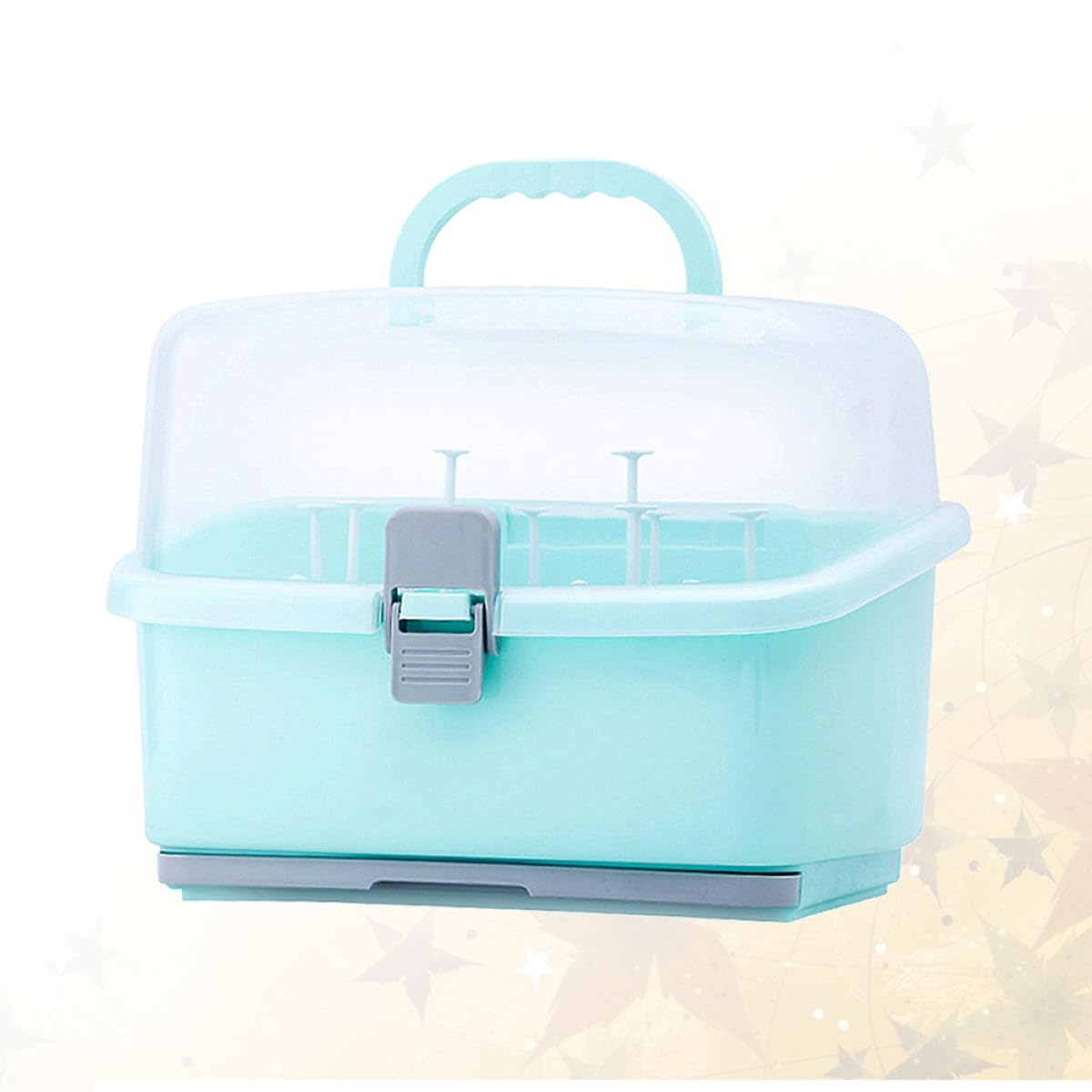 Aufbewahrungsbox für Babyflaschen aus Kunststoff, Grün, Tragbar | Schnuller und Babyflasche, Leicht zu Reinigen, für Zuhause und Unterwegs