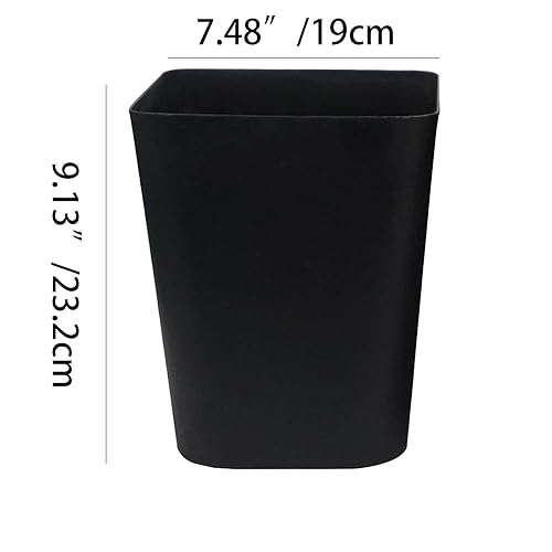Miniatura 4 de Cubo de basura pequeño para baño, papelera para dormitorio, cocina, oficina, color negro, 1.6 galones, paquete de 2 unidades