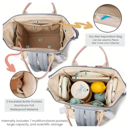 Image of Aavjo , Baby Diaper Bag for Mother, Maternity Backpack, Baby Travel Bag, Waterproof Diaper Pouch