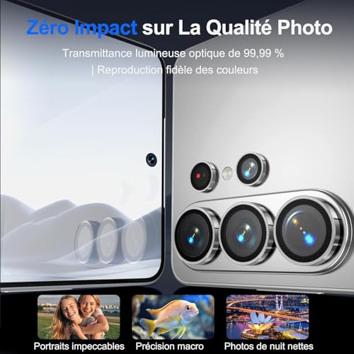 Image of Titanium Camera Lens Protector for Samsung Galaxy S26 Ultra Silver AR AF Coated 9H Tempered Glass Camera Guard, Anti Drop, Scratch Resistant Camera Lens, Case Friendly Waterproof Heavy Duty UHD Clear Camera Cover