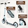 WAYPLUS Kick Scooter for Ages 6+,Kid, Teens & Adults. Max Load 240 LBS. Foldable, Lightweight, 8IN Big Wheels for Kids, Teen and Adults, 4 Adjustable Levels. Bearing ABEC9 #5