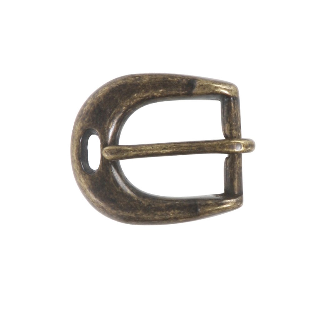3/4" (19 mm) Single Prong Solid Brass Horseshoe Belt Buckle, Antique Brass-image-47