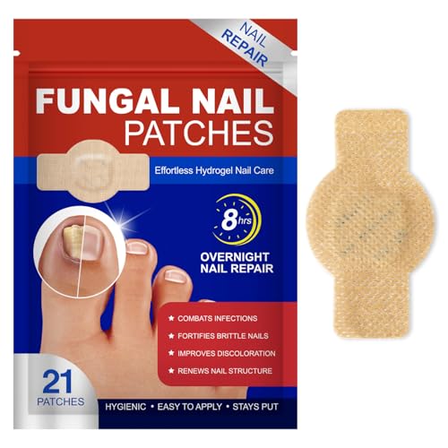 Nail Treatment Patches, 24 Pcs Discolored Thickened Nails Repair, 8 Hour Nightime Nail Renewal Waterproof for men women