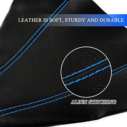 Beypovk Car Shift Knob Dust Cover, Universal Pu Leather Gear Shift Boots Cover For Most Manual/Automatic Cars (Blue) #TOP2