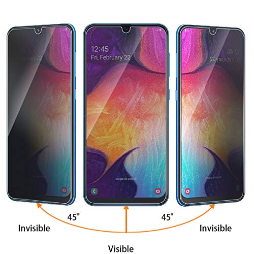 Zeking [2-Pack] Design For Galaxy A70 (2019) Privacy Tempered Glass Screen Protector, Anti-Glare [3D Touch][Case Friendly] Bubble Free #TOP2