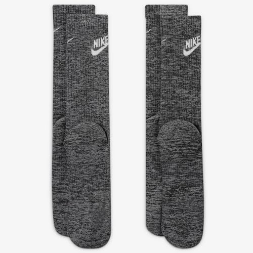 NIKE Everyday Plus Cushioned Crew Socks (2Pairs) DH3778-010 (BLACK/WHITE), Size S3