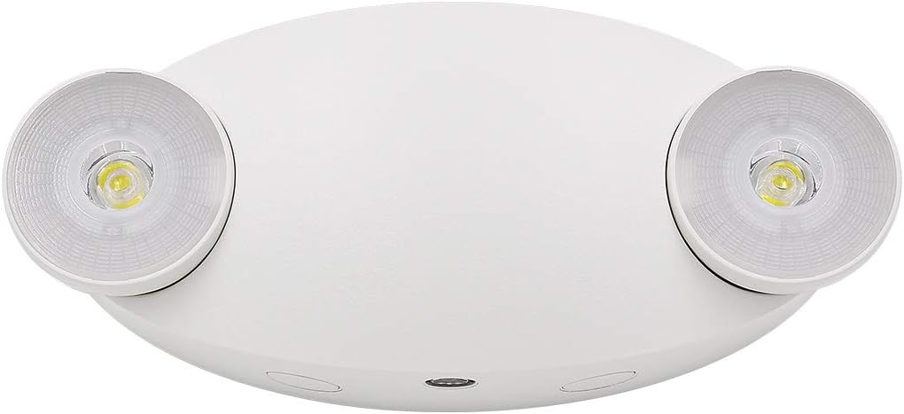 Rechargeable LED Emergency Exit Light with Battery Backup UL Listed 120V/ 277V Input 2X 3W Dual LED Lamps High Brightness 300Lm 90 Minutes Duration Time 1 Pack by Enuotek