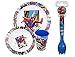 Spiderman Ensemble de 5 pièces coloré sans BPA – assiette, bol, gobelet, cuillère et fourchette pour enfants