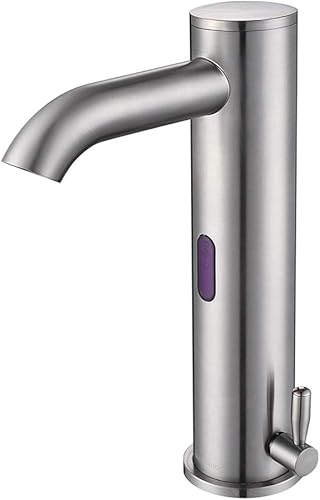 Aquaterior Grifo automático de baño con sensor sin contacto activado por movimiento, manos libres, grifo de agua caliente y fría, montaje bajo Aquaterior Grifo automático de baño con sensor sin contacto activado por movimiento, manos libres, grifo de agua caliente y fría, montaje bajo