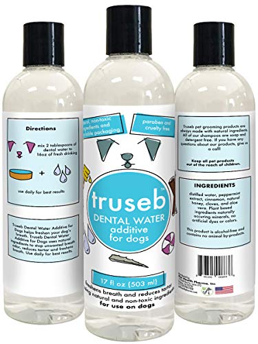 Dental Wipes, Spray and Water Additive for Dogs and Cats That Helps Remove Plaque Tartar Buildup Calculus, Bad Breath,Tooth Decay & Gingivitis (Water Additive (17 Oz))