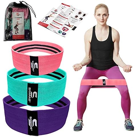 Resistance Bands, Resistance Band for Legs and Glutes, Includes Exercise Band Workout Booklet, Non-Slip Booty Band for Women & Men Hip Circle, Back Stretcher Set of 3 Cover