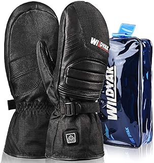 WILDYAK Heated Gloves for Men&Women, Rechargeable Electric Heated Gloves for Skiing, Heated Mittens
