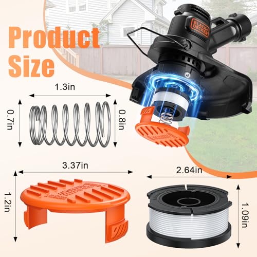 Image of Replacement Spool for Black+Decker 12 Pack Trimmer String 0.065 inch AF-100 Autofeed Replacement Spools(12 Spool+4 Caps)