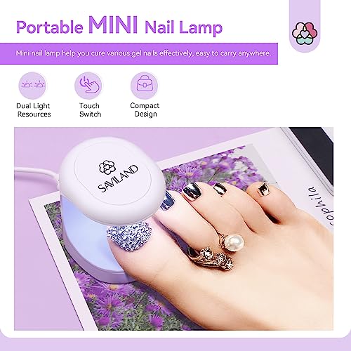 SAVILAND Toe Nail Tips and Glue Gel Kit - Gel Nail X Kit for Toes Poly Press On Toes Nails Kit with Nail Drill 500 Pcs Fake Toenails Tips with Nail Glue Acrylic Nail Kit Nail Lamp Salon At Home Gift