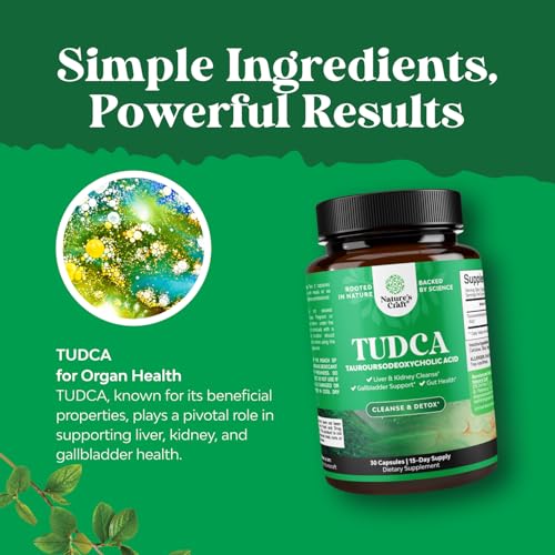 Advanced Bile Salt TUDCA Supplement-Extra Strength TUDCA 500mg per Serving Bile Salts for Gallbladder Kidney and Liver Support-High Purity Tauro Ursodeoxycholic Acid Liver and Gallbladder Cleanse 30ct