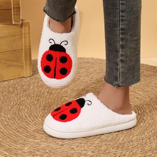 Image of Women's Men's Strawberry Slippers Cute Fruit Home Slippers Winter Fuzzy Memory Foam Fluffy Warm House Shoes