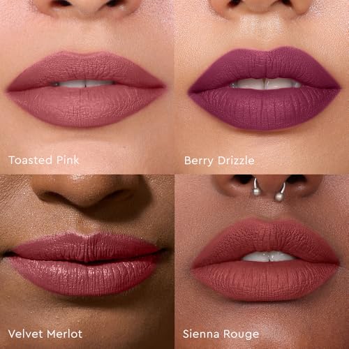 Image of Kiro Four Play Non-Stop Airy Matte Liquid Lip Stack - Elite Berry Quad, 6ml