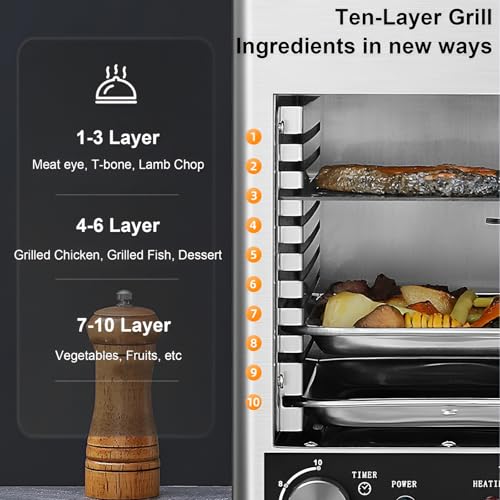 Asador eléctrico de bistec de 800°C regulable para acelerar el servicio en su restaurante 4
