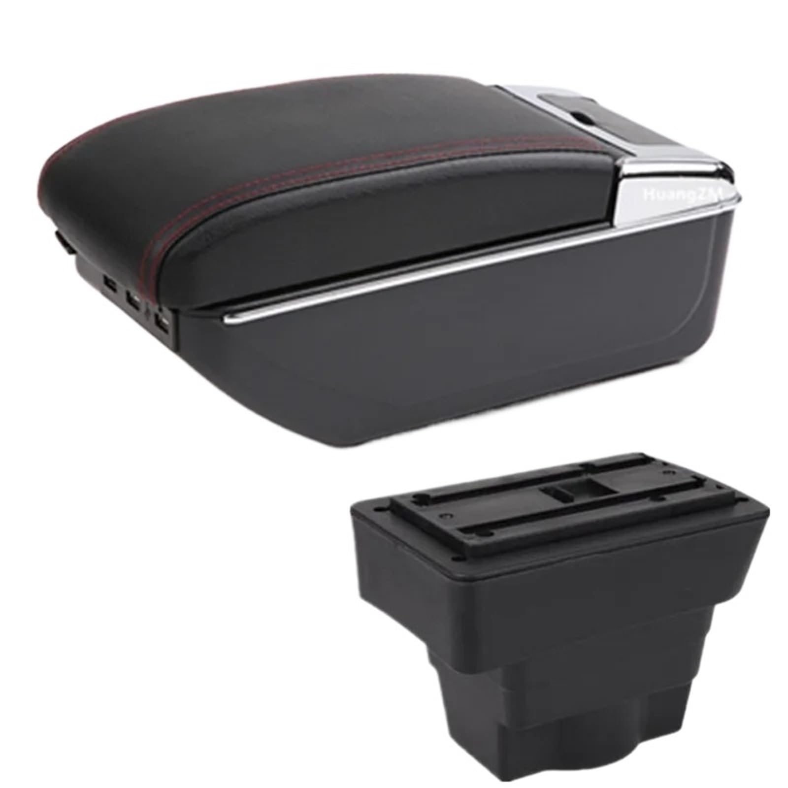 NOKRGQW Car Armrest Box For Opel For Astra J Center Storage Box Car Armrest Interior Dedicated Retrofit Parts Accessories(D1 red line 7USB)