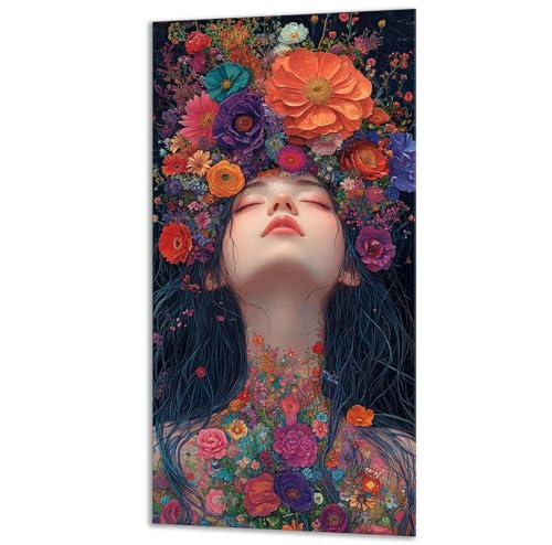 数字油絵 色 女性 ペイントバイナンバー 子供用 大人用 キャンバスペインティングキット 初心者向け 簡単 数字でペイントキット DIY 手工 芸術手塗り 油絵セット 3-ブラシ絵の具が入 壁飾り ホームデコレーション 女性へのギフト 25x50cm 0z