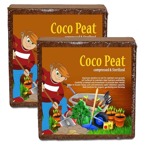 Image of Amazon Brand - Nalla Cocopeat Block 10 Kgs for All Seeds & Plants, Vegetable Garden, Indoor & Outdoor, Home and Terrace Gardening Expands Upto 150 litres Export Quality
