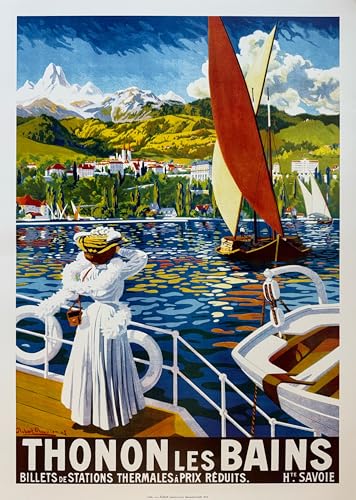 Poster Thonon-les-Bains cadeau déco idéal Haute-Savoie Robert Roullier 50x70