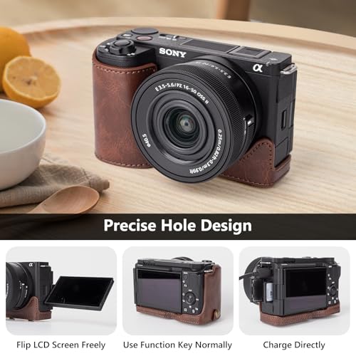 Funda protectora de cuero PU para cámara Sony ZV-E10 II miniatura 3