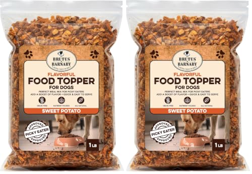 Image of BRUTUS & BARNABY Sweet Potato Dog Food Topper for Picky Eaters (1 lb) - All-Natural Single Ingredient Kibble Topper, High Fiber Meal Mixer for Small, Medium & Large Dogs (Pack of 2)
