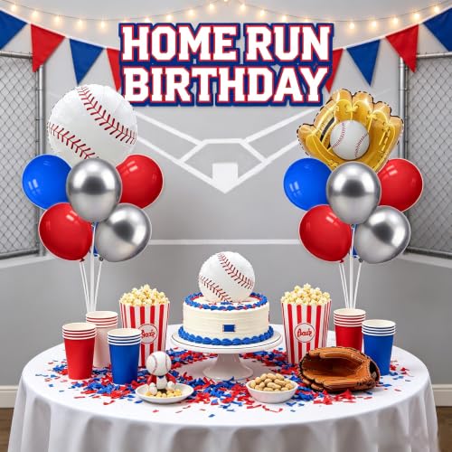 Klyroish Baseball Party Decorations, 4 Set Red Blue Silver Balloon Stand by Klyroish - Used condition - Image 4