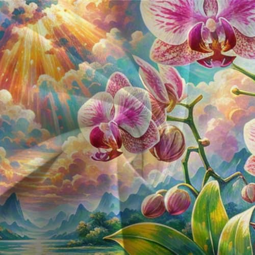Orchidée Dendrobium housse de couette 3D microfibre douce sans boutons fastidieux - 7