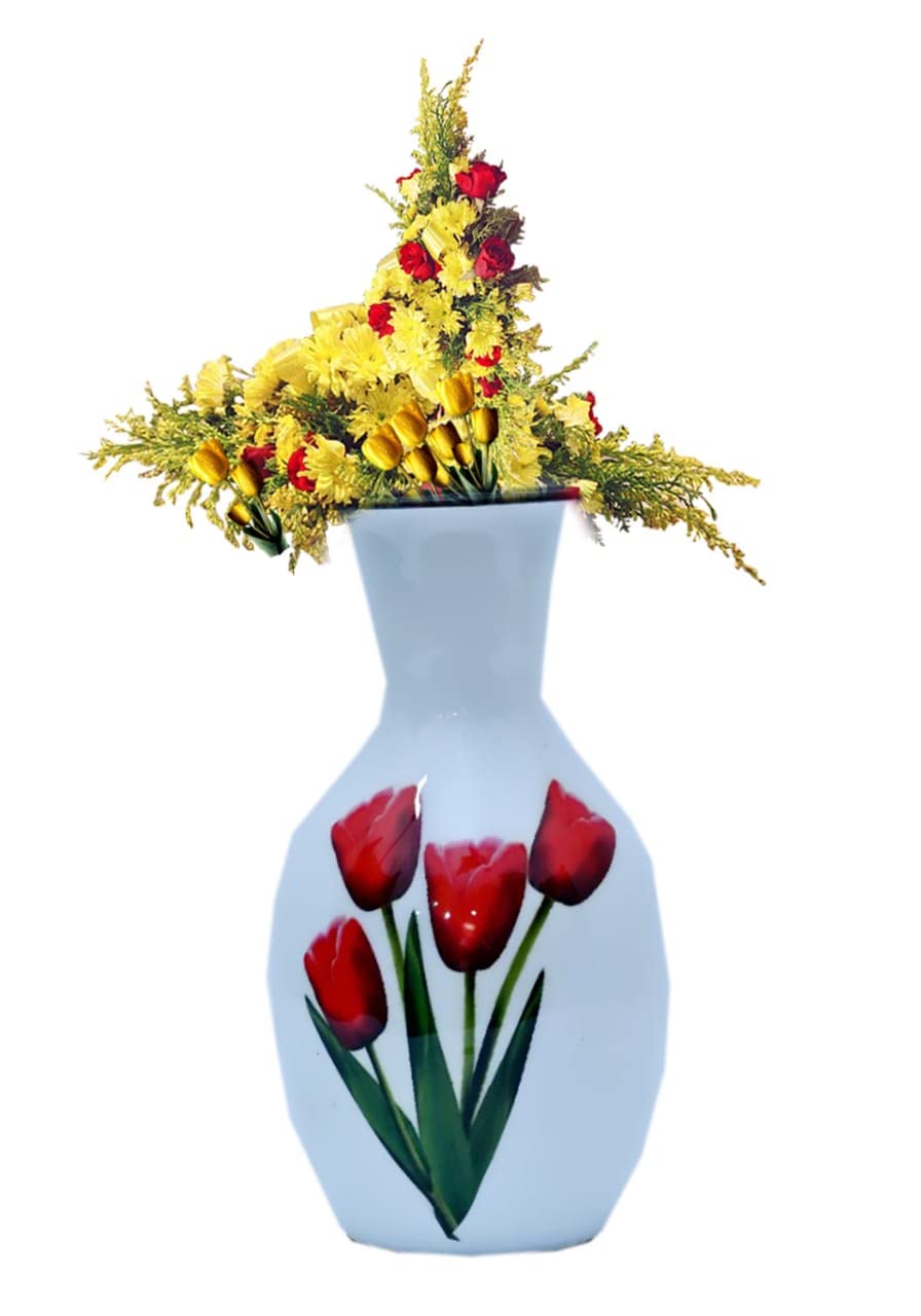 Amaze Shine Unbreakable Flower Vase Metallic for Home and Decor Handmade Flower vase (Red Flower vase) (B0BSH7H98T) Amazon Price History, Amazon Price Tracker