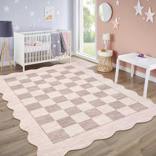 Tapete decorativo moderno escallado 5x7 Beige miniatura 4